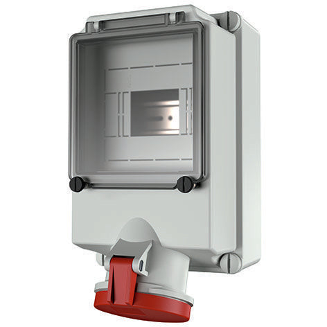 Mennekes - CEE-Steckdose abschaltbar, abgesichert (IEC 60309) Wanddose 7153 63A,4p,6h,400V,IP44