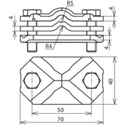 DEHN - Trennklemme für Blitzschutz Verbindungs-/Trennklemme VTK510FL3040ZPSTTZN St/tZn f. Rd7-10