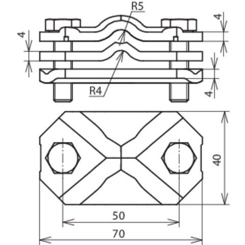 DEHN - Trennklemme für Blitzschutz Verbindungs-/Trennklemme VTK510FL3040ZPSTTZN St/tZn f. Rd7-10