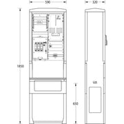 uesa - Zähler-Komplettschrank Zähleranschlusssäule ZASS1S Rhönen.Fulda 1850x590x320mm
