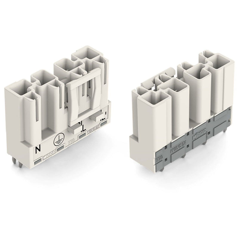 WAGO - Leiterplattensteckverbinder Stecker für Leiterplatten 770-834 4-polig,weiß − 50 Stück