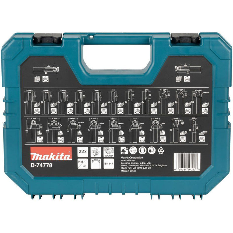 Makita - Fräserset Fräser-Set D-74778 8mm 22Stk