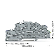 WAGO - Installations-Etagenklemme Installationsetagenklemme 2003-6661 2,5 mm²,grau − 50 Stück