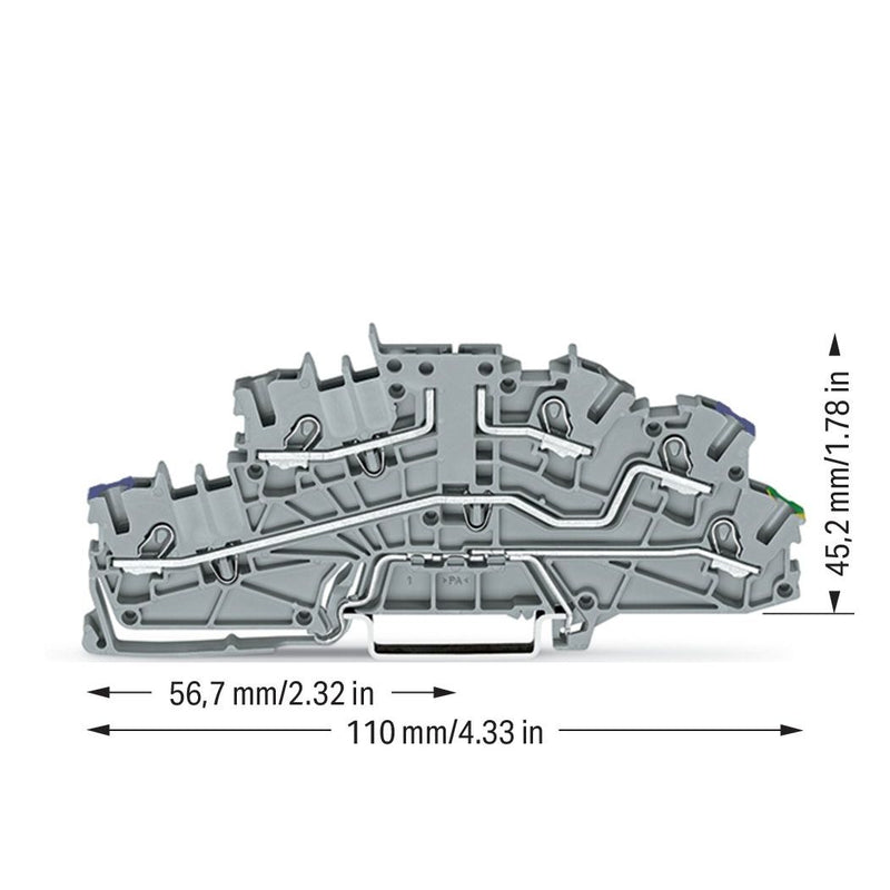 WAGO - Installations-Etagenklemme Installationsetagenklemme 2003-6661 2,5 mm²,grau − 50 Stück