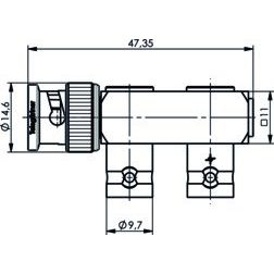 Telegärtner - Koax-Kupplung BNC T-Stück (M-F-F) 100023599 75 Ohm − 5 Stück