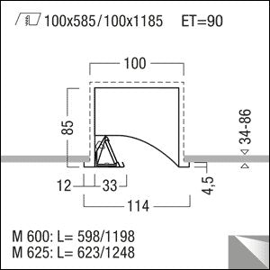 Zumtobel Group - Decken - /Wandleuchte LED - Einbauleuchte FEW LED #42183542 4400 - 840 M625L12 LDE