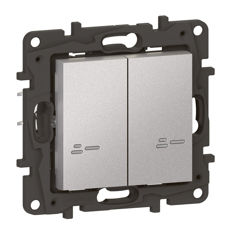 Legrand - Elektronischer Schalter Serienschalter Legrand 863732 2x 250W pro K. Alu