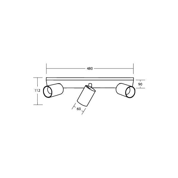 Brumberg Leuchten - Decken-/Wandleuchte Anbauleuchte 3x GU10 57133180