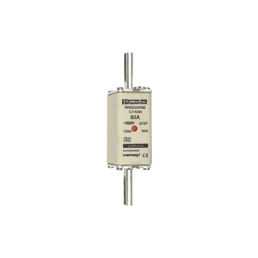 Mersen - Messersicherung NH-Sicherungseinsatz SF NH0GG50V80 Gr.0 gG 80A/500V KM