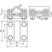 DEHN - Verbinder für Blitzschutz Kreuzstück NIRO KS8.1016FL30ZPV4A f.Rd 8-10/16mm