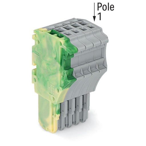 WAGO - Ein- und mehrpolige Klemmenleiste 1-Leiter-Federleiste 2020-105/000-037 1,5 mm²,gn-ge/gr − 50 Stück