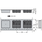 WAGO - Ein- und mehrpolige Klemmenleiste SMD-Leiterplattenklemme 2061-623/998-404 Drücker,1,5mm²,sw − 4050 Stück