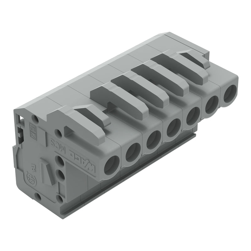 WAGO - Kabelsteckverbinder für Leiterplattensteckverbinder 1-Leiter Federleiste 232-107/026-000 CAGECLAMP 2,5mm²,gr − 50 Stück
