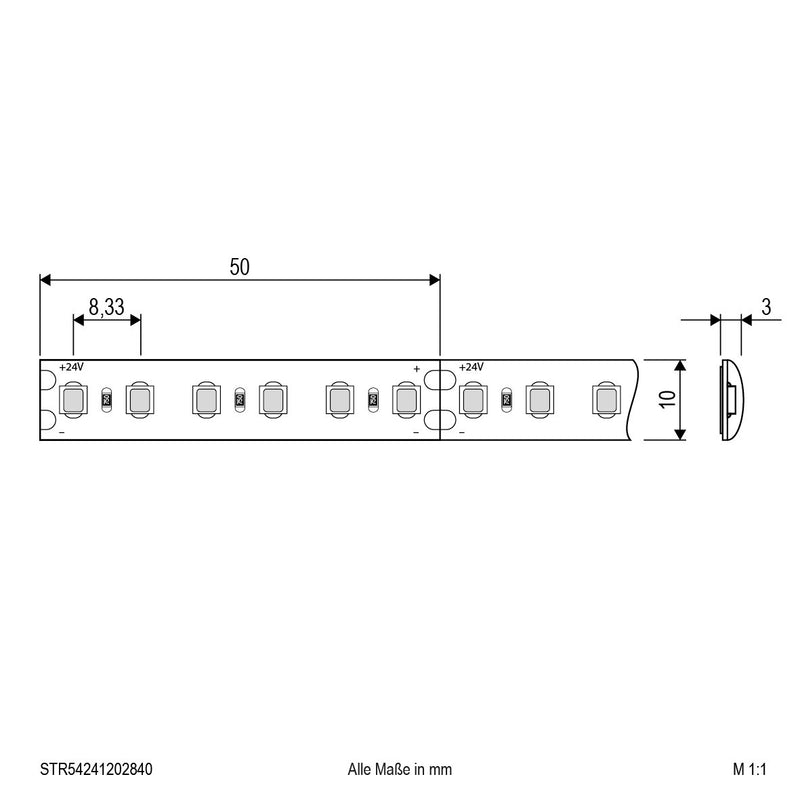 EVN Lichttechnik - Lichtschlauch/-band LED-Strip 24V STR54241202840 5m 4000K
