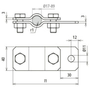 DEHN - Erdungsrohrschelle 410 300 D 88,9mm St/tZn