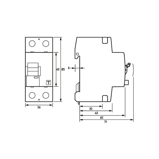 Doepke - Fehlerstrom-Schutzschalter FI-Schalter DFS2 080-2/0,50-F