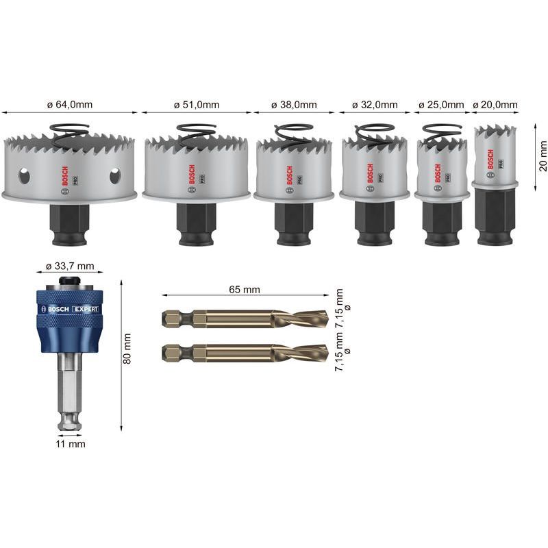 Bosch Power Tools - Werkzeugset PRO Sheet Metal PC Plus 2608594473VE(8) Lochsäge-Set 20 25  − 1 Packung