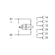 WAGO - Schaltrelais Relaismodul 858-324 DC 24 V,2 Wechsler − 5 Stück