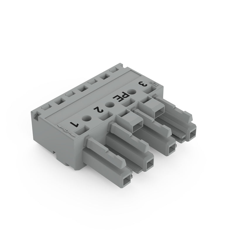 WAGO - Steckverbinder für steckbare Gebäudeinstallation Buchse 4-polig 770-244/062-000 Kod. B,grau − 50 Stück