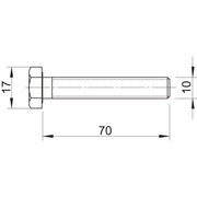 OBO Bettermann - Maschinenschraube/Bolzen Sechskantschraube SKS M10x70 ZL − 50 Stück
