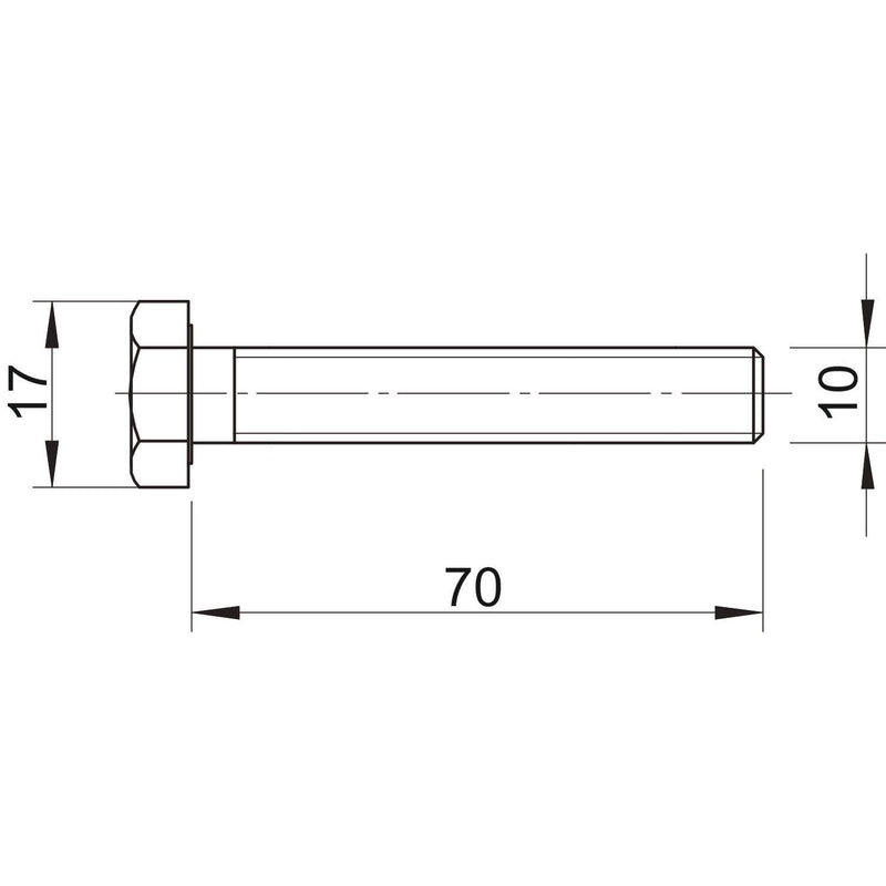 OBO Bettermann - Maschinenschraube/Bolzen Sechskantschraube SKS M10x70 ZL − 50 Stück