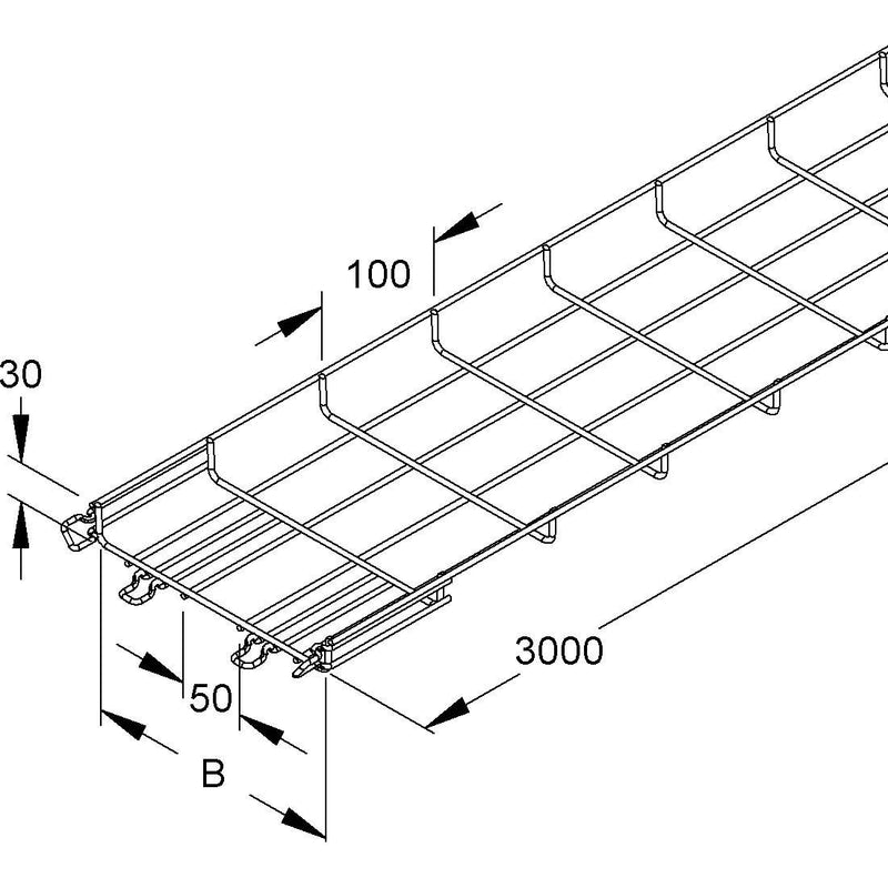 Niedax - Gitterrinne MTC 30.050 F 30x50x3000mm, CITO − 3 Meter