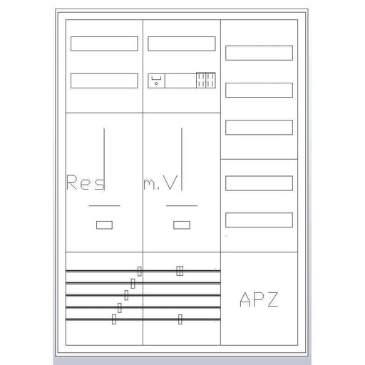 ABN - Zähler-Komplettschrank Zählerschrank S37ZA211 3Pkt 1Z 1R 1V 1APZ