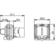 Telegärtner - Modularer Steckverbinder STX V6 Flanschset TypA f-f 100022951 USB-Keystone