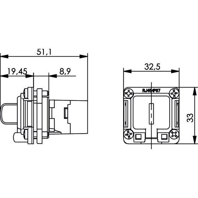 Telegärtner - Modularer Steckverbinder STX V6 Flanschset TypA f-f 100022951 USB-Keystone