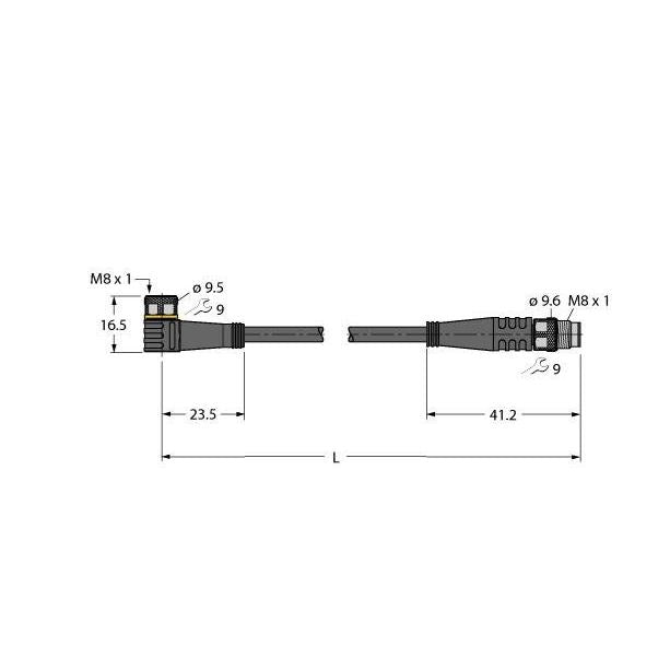 Turck - Konfektioniertes Sensor-Aktor-Kabel Aktuator- u. Sensorleitung PKW3M-1-PSG3M/TXL PUR