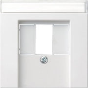 Gira - Einsatz/Abdeckung für Kommunikationstechnik Zentralplatte TAE rws 087627 m.Schriftf.,System55