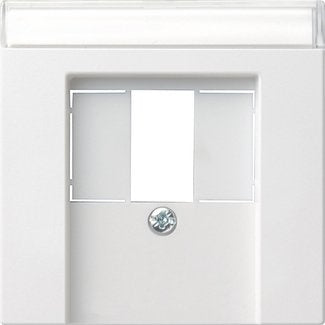 Gira - Einsatz/Abdeckung für Kommunikationstechnik Zentralplatte TAE rws 087627 m.Schriftf.,System55