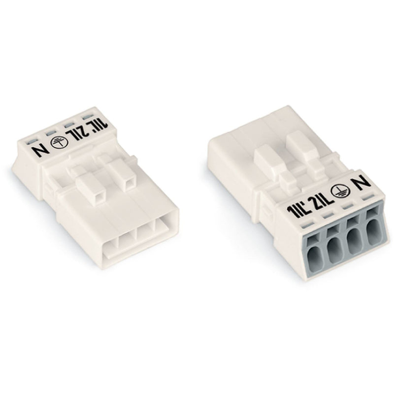 WAGO - Steckverbinder für steckbare Gebäudeinstallation Stecker 4-polig 890-234 Kod. A,weiß − 50 Stück