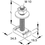 Niedax - Hammerkopfschraube M10 HMZ M10/80 F Länge 80mm − 50 Stück