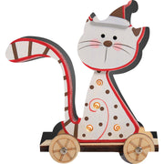 Hellum - Festbeleuchtung LED-Holzkatze 524185 sitzend