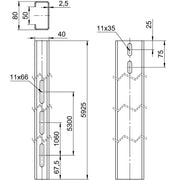 OBO Bettermann - Solar-Montageprofil Trägerprofil TP 1050 FT f. Freiflächensystem