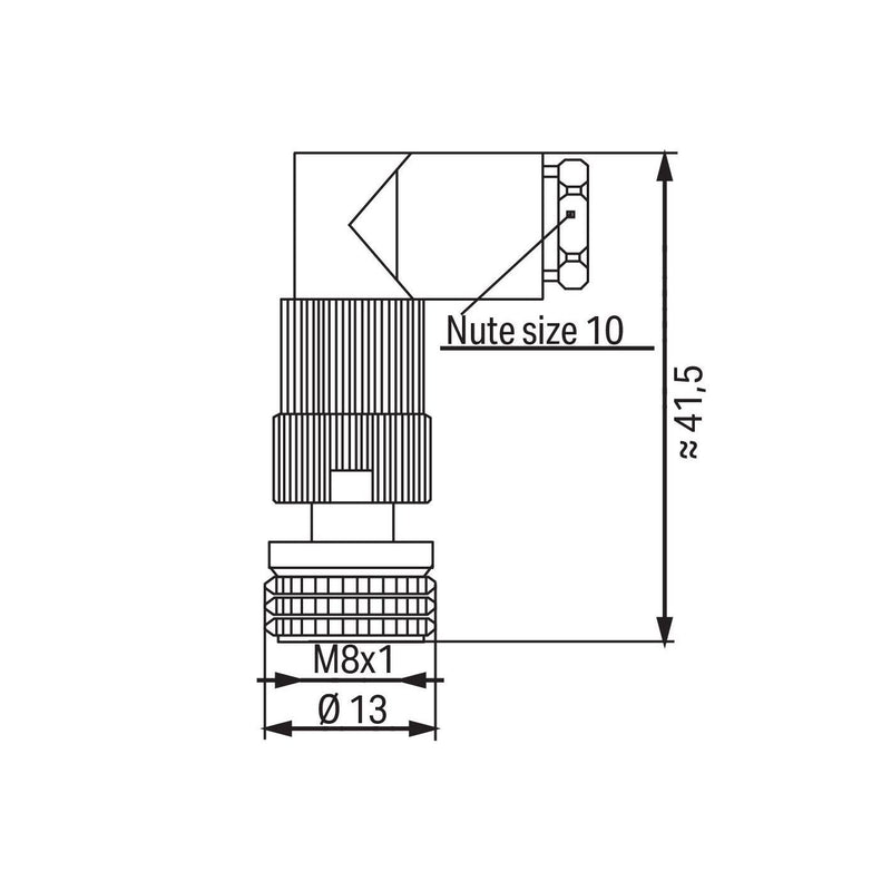 WAGO - Zubehör/Ersatzteile für Steuerungen Konfekt. Steckverbinder 3p 756-9115/030-000 M8-Bu gewinkelt − 5 Stück