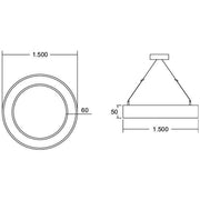 Brumberg Leuchten - Pendelleuchte LED-Pendel-Ringleuchte 13844184 D1500mm, H50mm