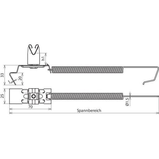 DEHN - Dachleitungshalter für Blitzschutz Dachleitungshalter DLHSGL8H20FG180280V2 SPANNgrip light NIRO