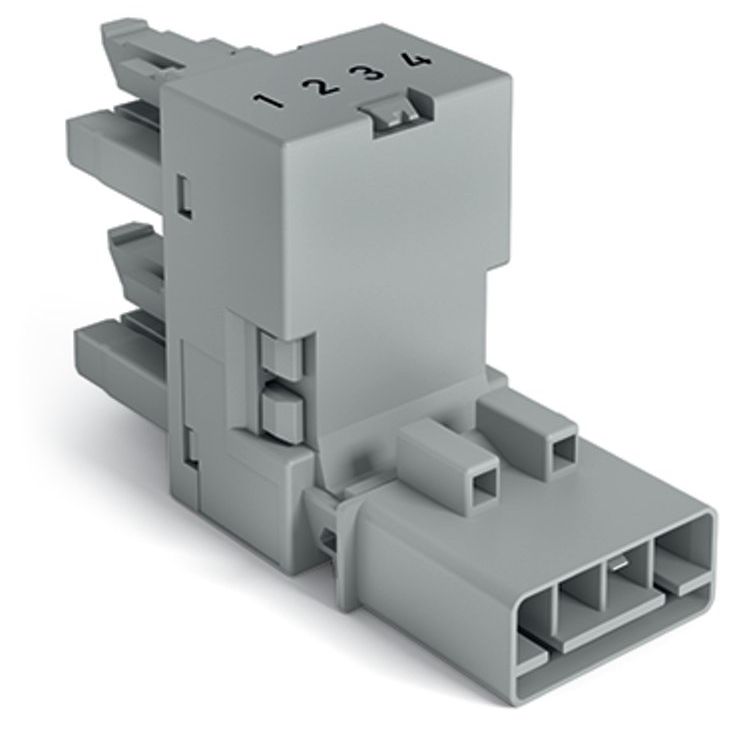 WAGO - Kompaktverteiler für steckbare Gebäudeinstallation h-Verteiler 4-polig 890-1681 Kod. B,grau − 50 Stück