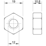 OBO Bettermann - Mutter Sechskantmutter HN M12 A2 M12 − 100 Stück
