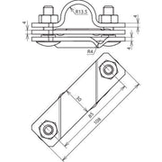 DEHN - Anschlussklemme für Stab-/Tiefenerder Anschlussschelle St/Zn ASSRE27710FL40STTZN D27 f.Rd7-10/Fl-40