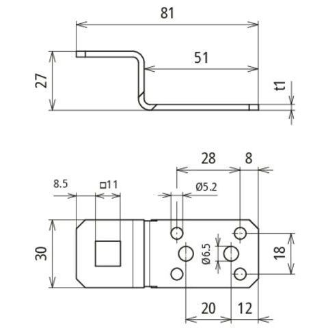 DEHN - Zubehör/Ersatzteile für Erdung und Blitzschutz Anschlusslasche ALZFB1111B5265L81V2A Z-Form