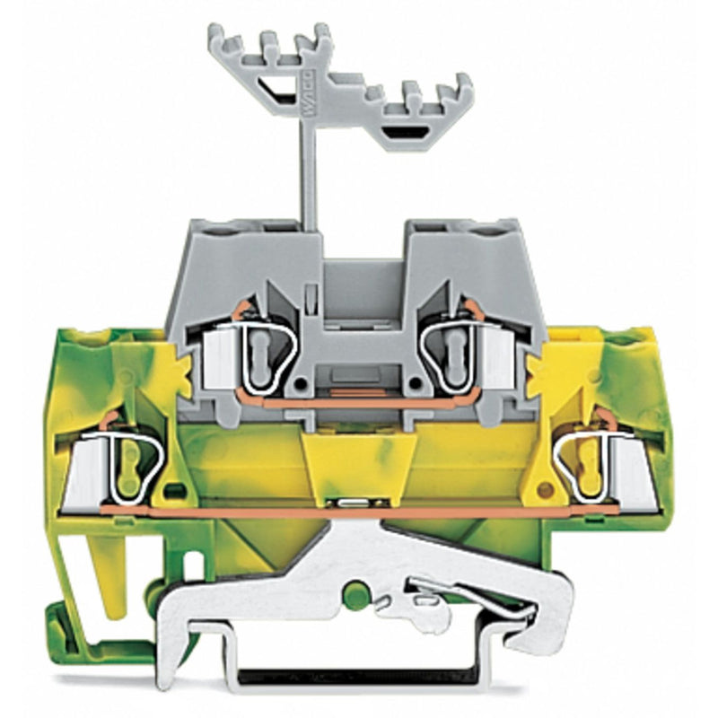 WAGO - Schutzleiter-Reihenklemme Doppelstockklemme 280-527 0,08-2,5mmq, 20A, gn − 50 Stück