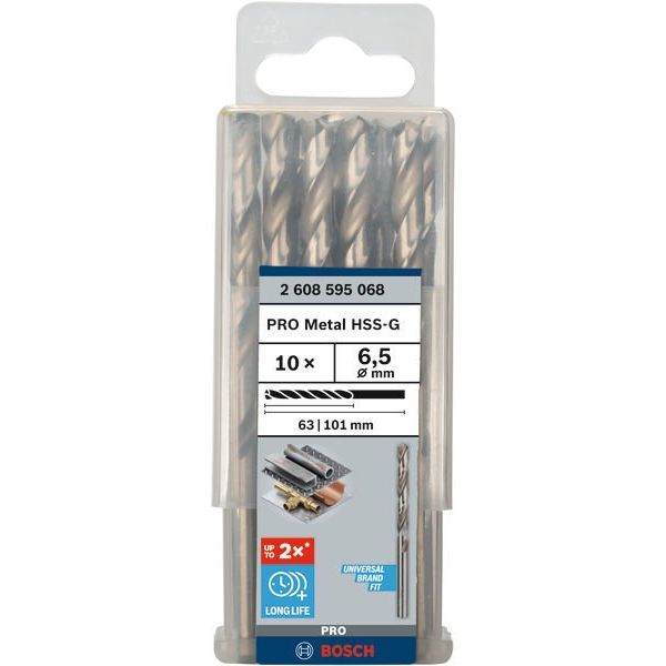 Bosch - Bohrer PRO Metal HSS-G 2608595068 Spiralbohrer 6,5 x
