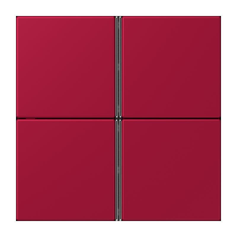 Jung - Abdeckung/Bedienelement für Installationsschalterprogramme Tastensatz 4fach LC 404 TSA 229 rouge carmin