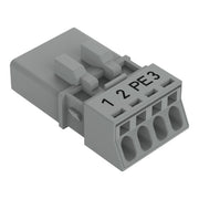 WAGO - Steckverbinder für steckbare Gebäudeinstallation Stecker 4-polig 890-254/062-000 grau − 50 Stück