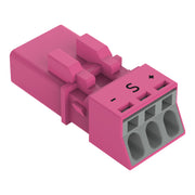 WAGO - Steckverbinder für steckbare Gebäudeinstallation Stecker 3-polig 890-293/082-000 pink − 50 Stück
