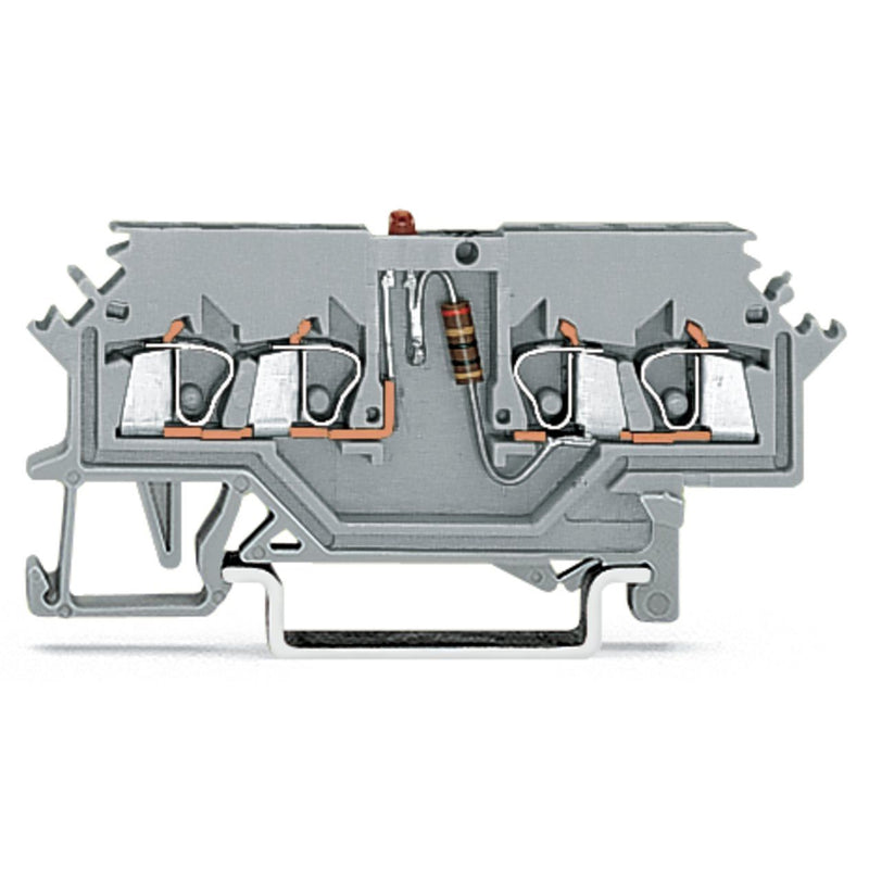 WAGO - Bauelement-Reihenklemme Bauelementklemme 279-624/281-413 Leiter,LEDrot,grau − 100 Stück