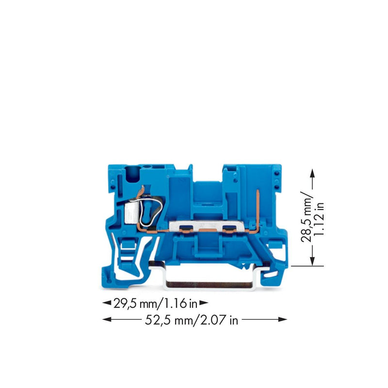 WAGO - Durchgangs-Reihenklemme Basisklemme blau 769-176/000-006 1-Leiter/1-Pin − 100 Stück